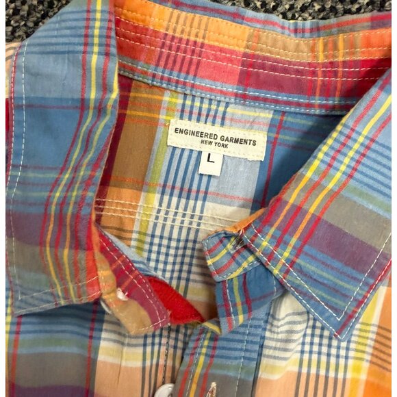 Engineered Garments New York Work Madras check shirt Size L - Picture 4 of 6